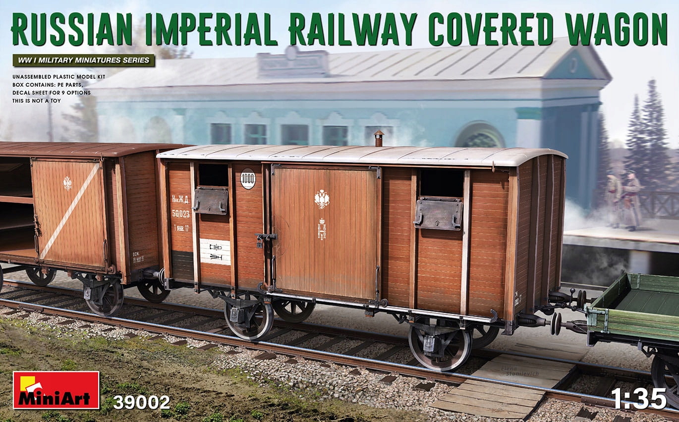 Ruský imperiální železniční krytý vůz 1:35 MiniArt 39002