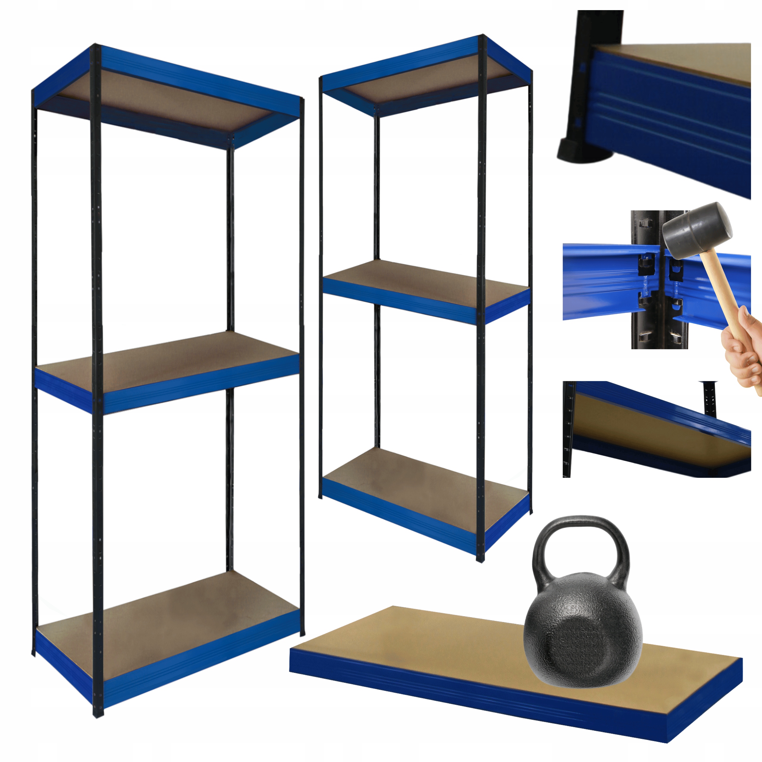 Kovový skladový regál a stojan Helios 90x45x45 cm 3Px175 kg