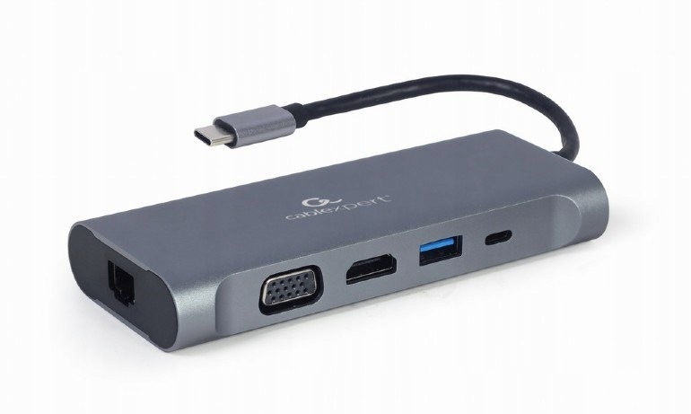 Gembird Multi Adaptér Usb Type-c 7V1 Šedý
