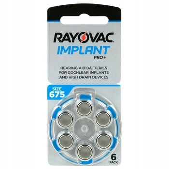 

60 szt Baterie Rayovac 675 Implant Pro+ (Cochlear)