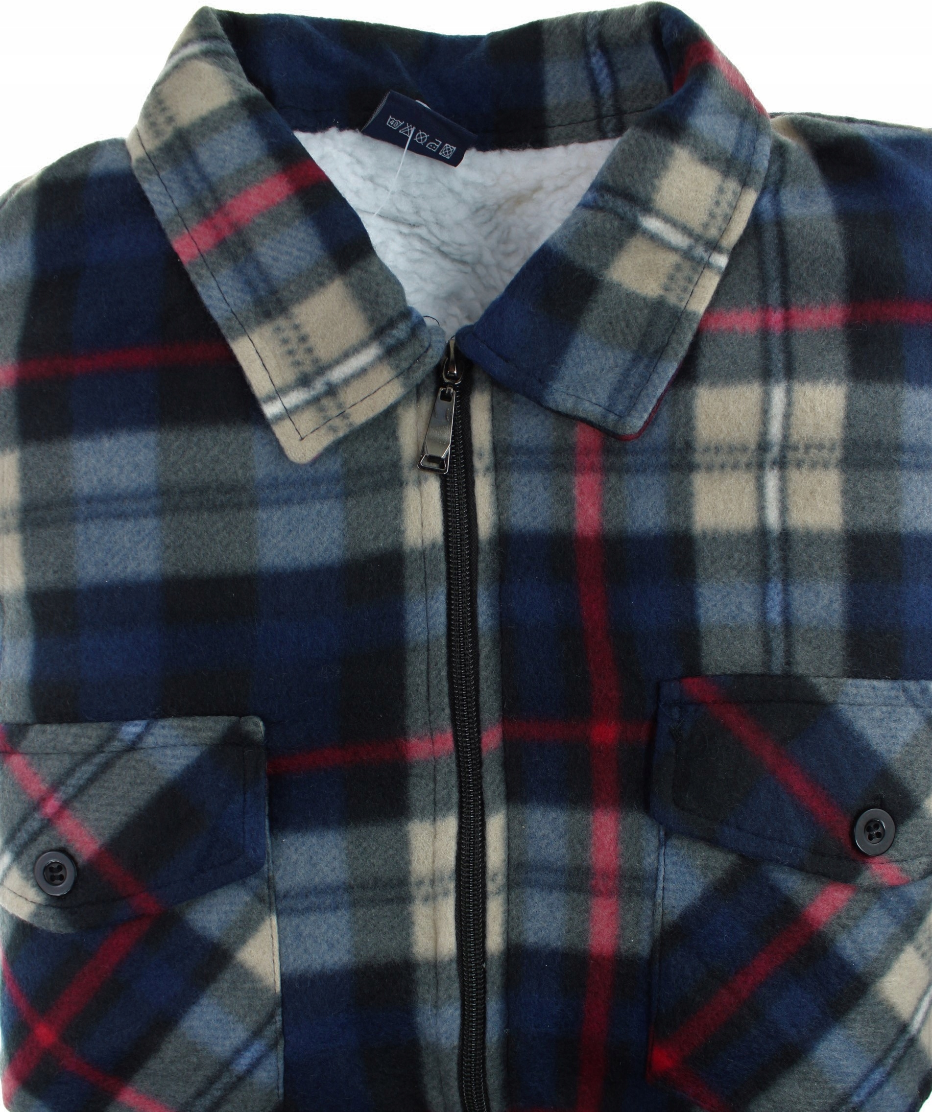 CIEPŁA GRUBA KOSZULA POLAROWA MĘSKA W KRATĘ 4XLP87