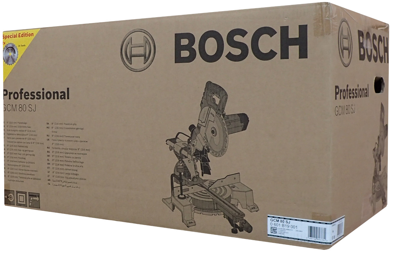 Bosch GCM 80 SJ - Piła Ukośna Ukośnica Ukosowa z Posuwem 216mm 2x Tarcza