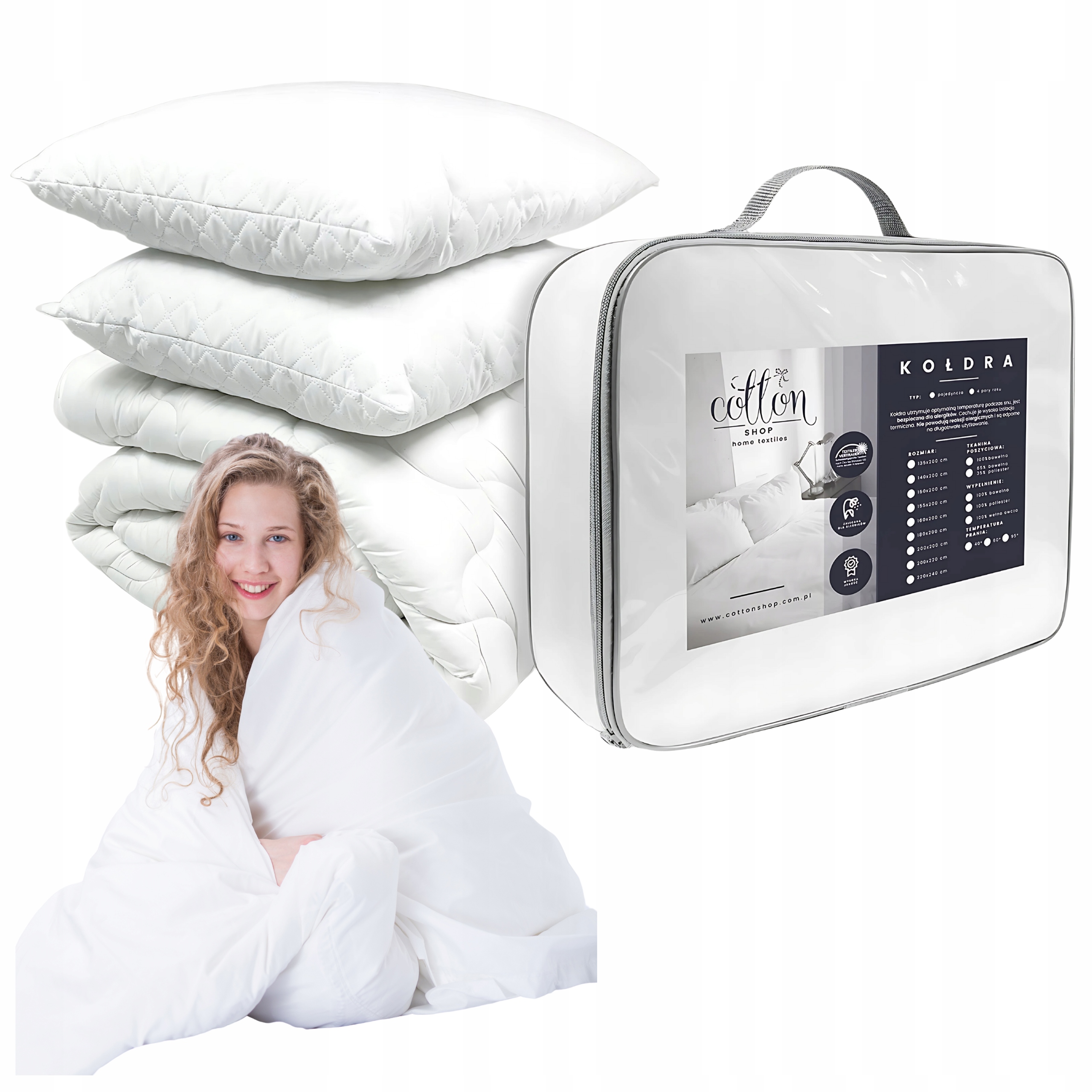 Set Přikrývka 180 x 200 cm 2x polštář 50 x 60 cm.