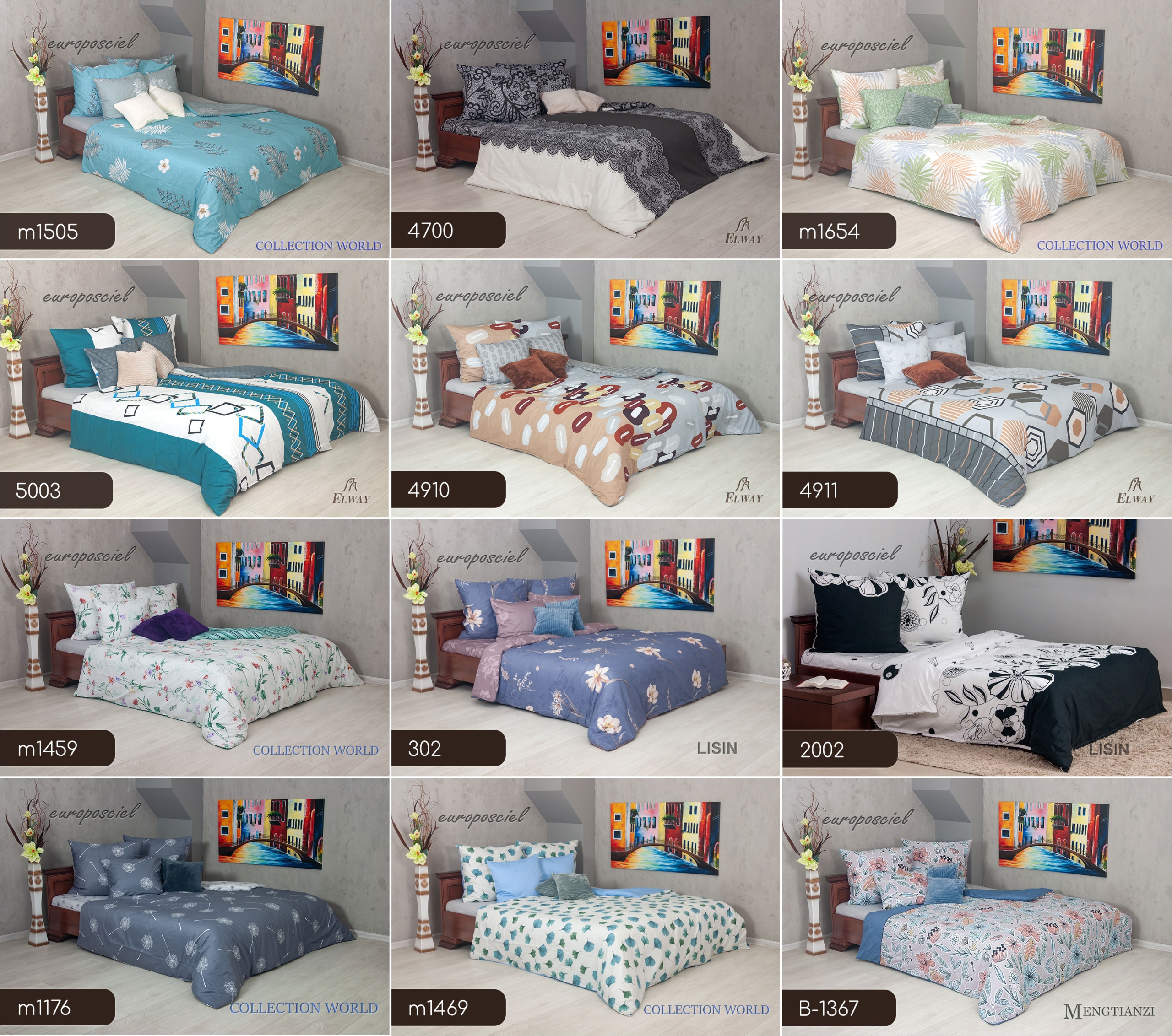 Pościel ELWAY 160x200 Bawełna Satynowa NOWE WZORY Rodzaj zapięcia zamek błyskawiczny