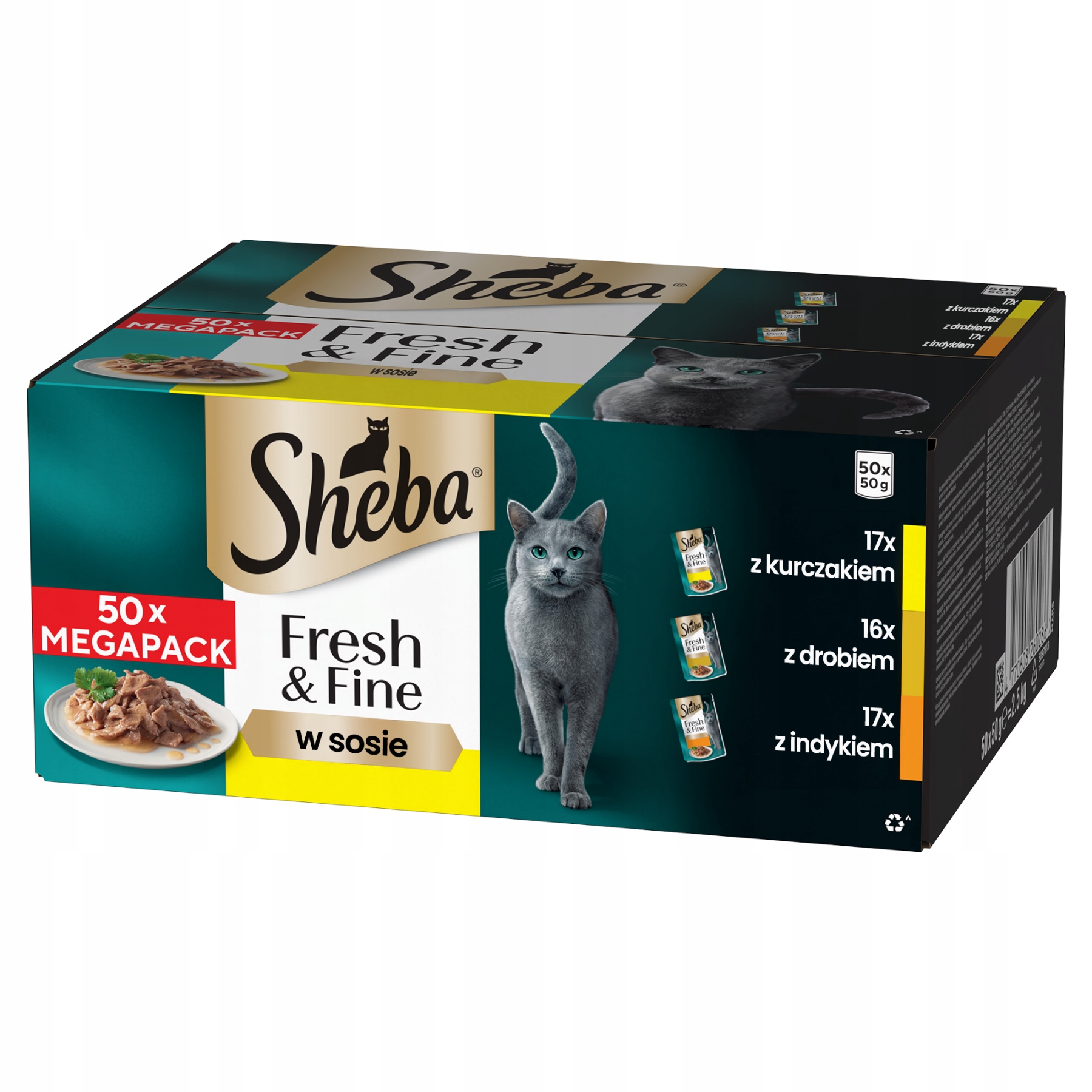 Sheba Fresh & Fine mokra karma dla kota w sosie mix smaków saszetki 50x50 g