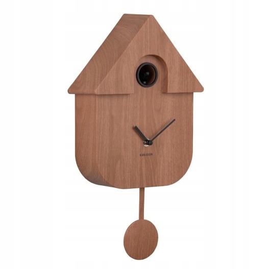 Nástěnné hodiny hnědé s kukačkou do obývacího pokoje a kuchyně Modern Cuckoo