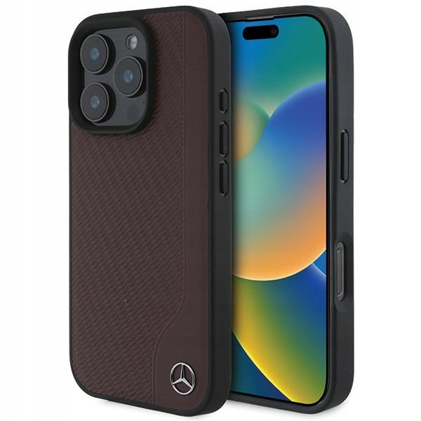 Mercedes Leather MagSafe pouzdro Kožené kryt pro iPhone 16 Pro Max