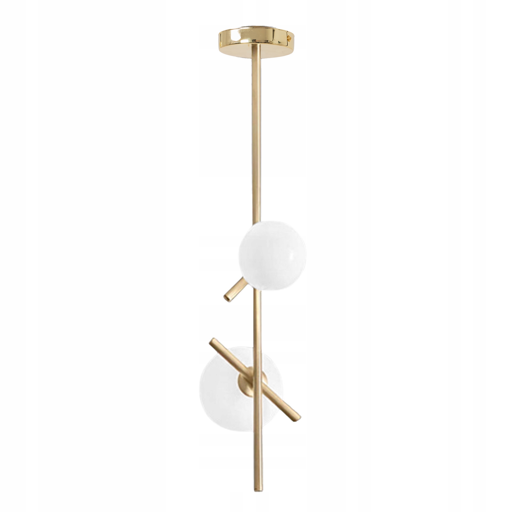 Lampa Wisząca Sufitowa Białe Kule Mleczne Złoto Połysk Gold APP1666