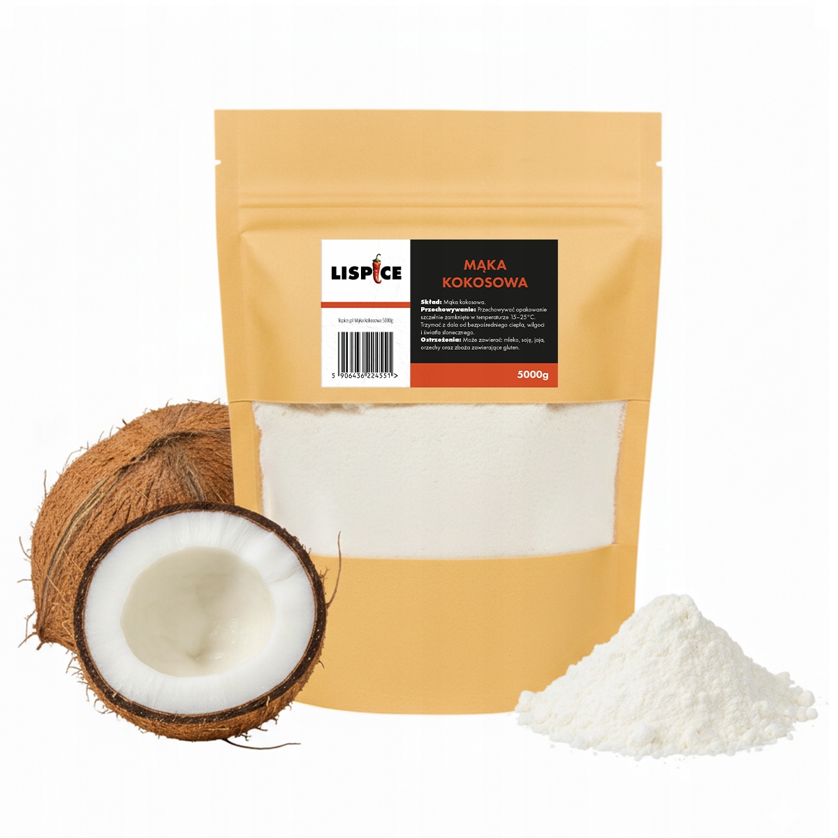 Kokosová mouka 5 kg přírodní mouka pro pečivo a dezerty