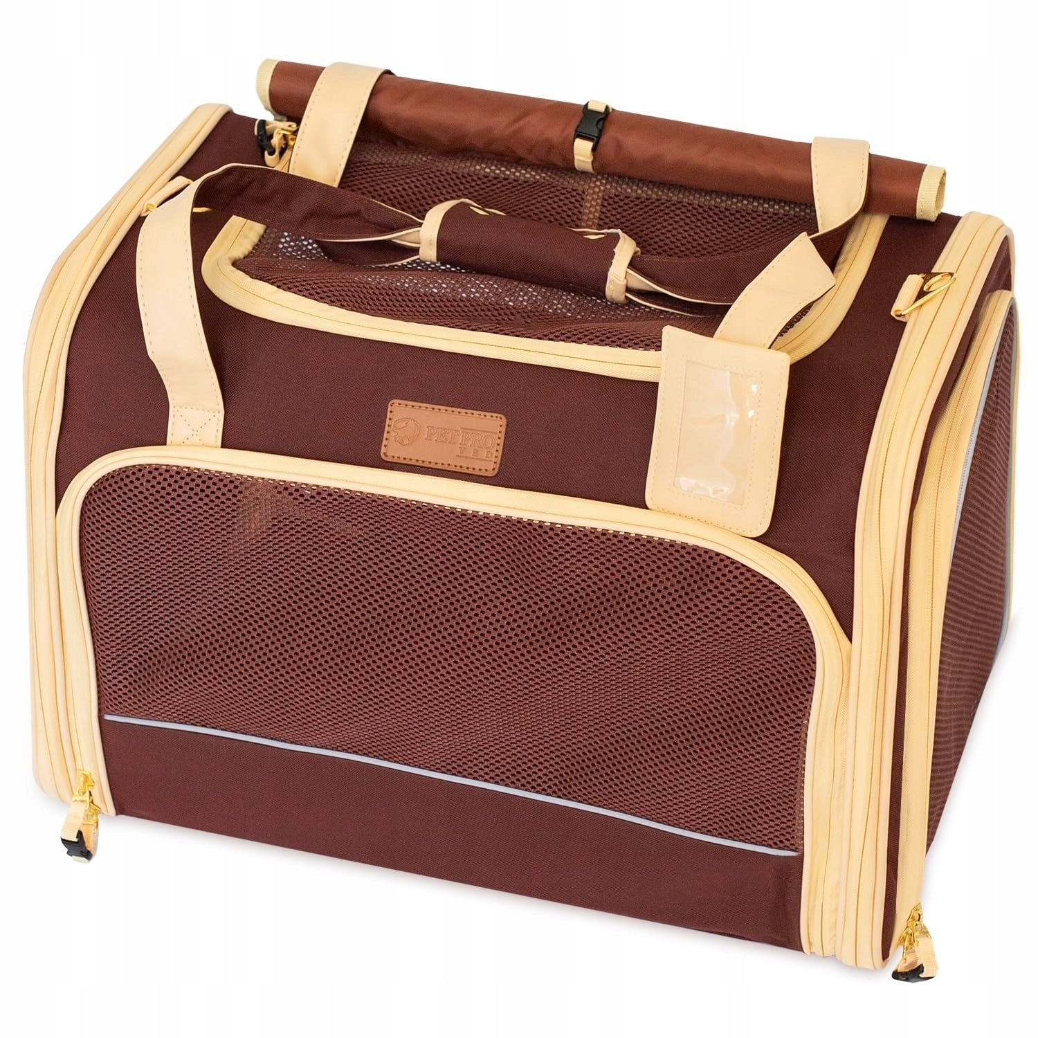 Levně Petproved Přepravní taška pro psy a kočky malých rozměrů, hnědá