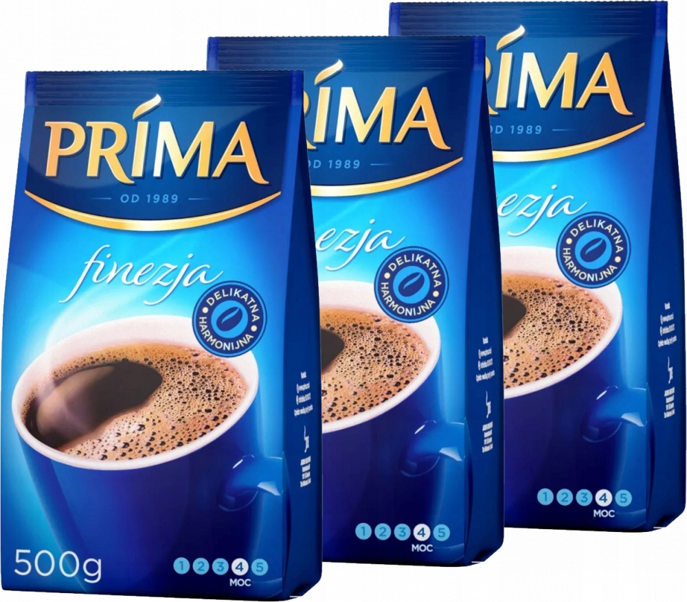 Kawa mielona Prima Finezja zestaw kaw 3x500g