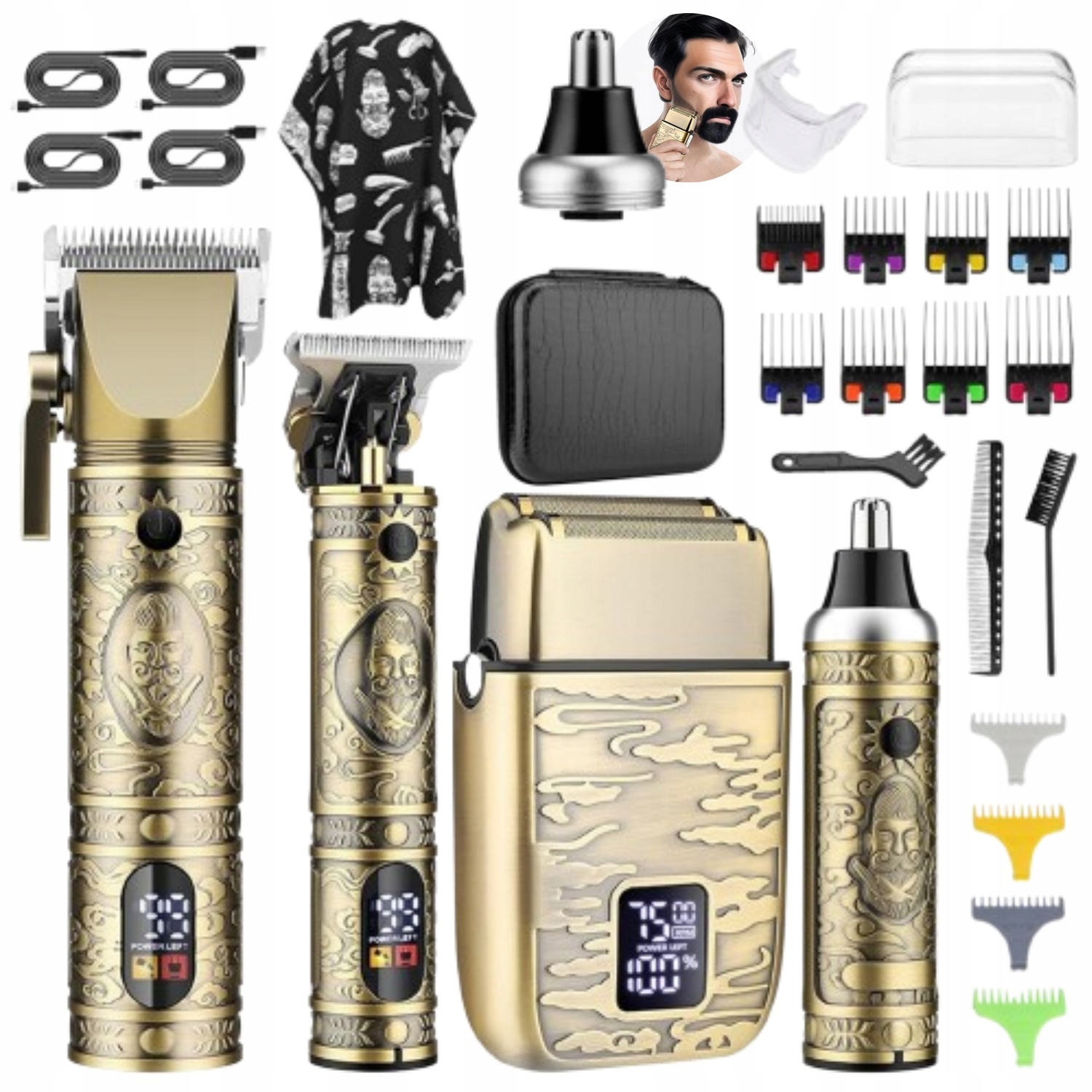 Zastřihovač Kompletní sada na stříhání vlasů s Usb nabíjením a Eva taškou