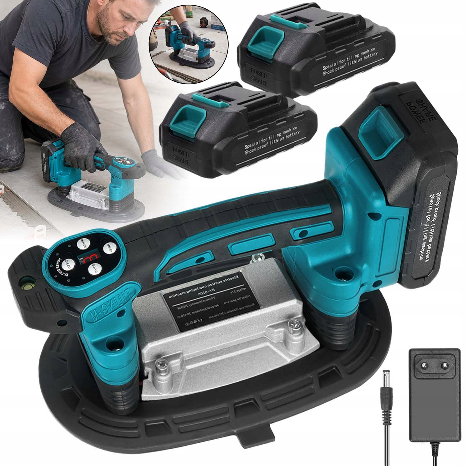 Přísavka Pro Pokládání Dlaždic Vibrátor Pro Vyrovnávání 2XAKU 21V