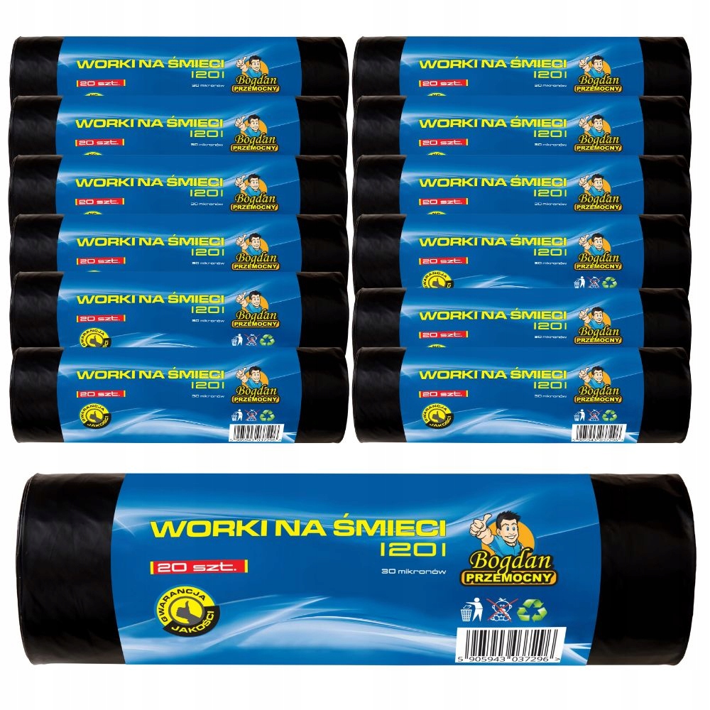 Levně Pytle na odpadky 120 l 240ks Bogdan Przemocny Velmi Silné