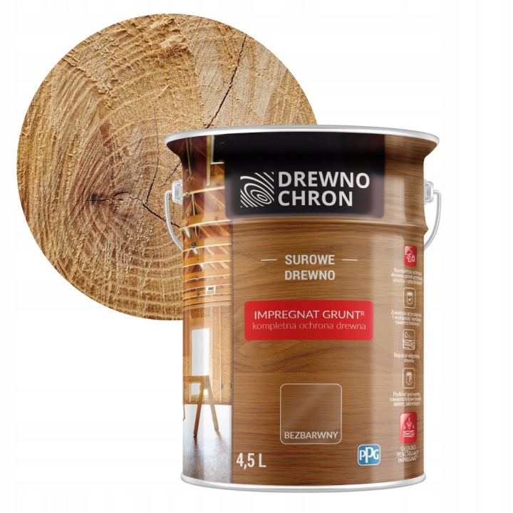 Drewnochron Impregnat Grunt R 4,5L Bezbarwny