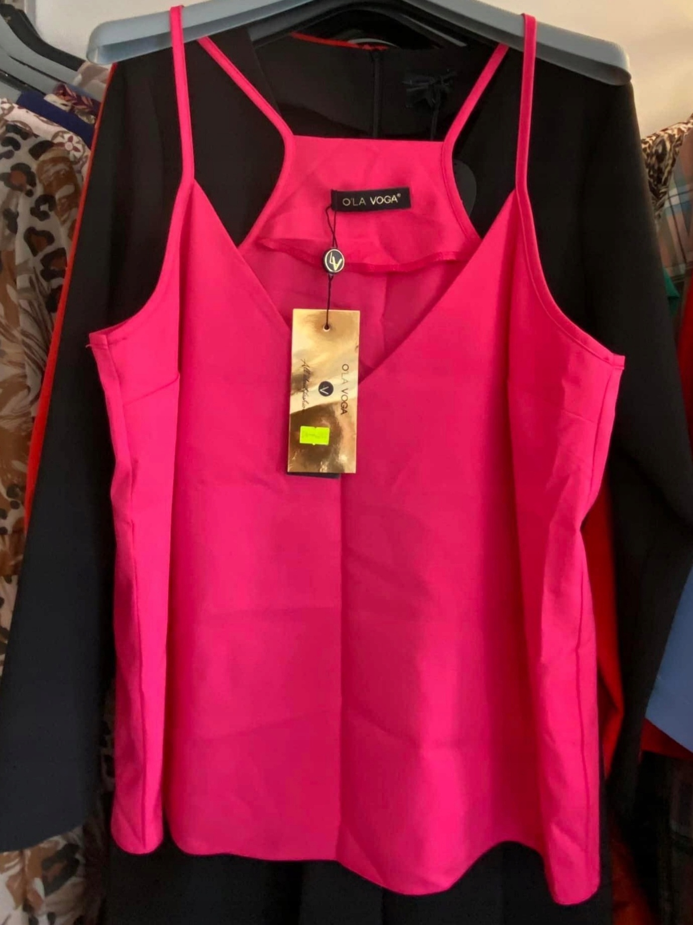 Růžový top na ramínka Ola Voga vel Uni