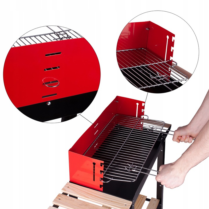 GRILL OGRODOWY WĘGLOWY PRZENOŚNY RUSZT KÓŁKA Typ przenośny