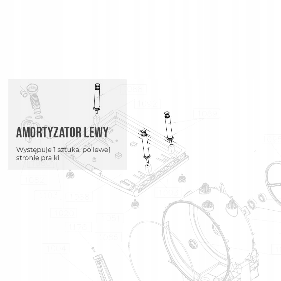 Gorenje Resor Amortyzator lewy pralki 634802 Producent Gorenje