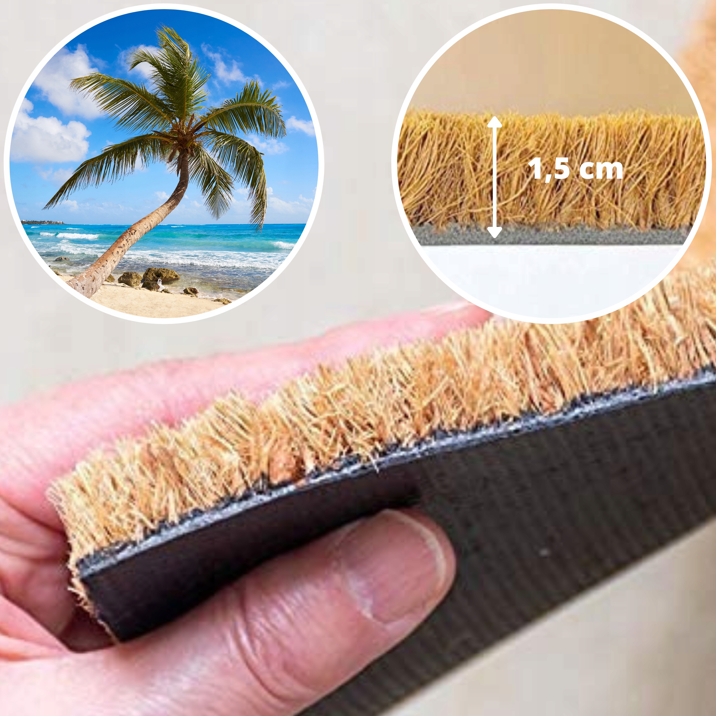 WYCIERACZKA POD DRZWI ZEWNĘTRZNA POD BUTY KOKOSOWA Z NAPISEM 40x60 CM Długość 60 cm