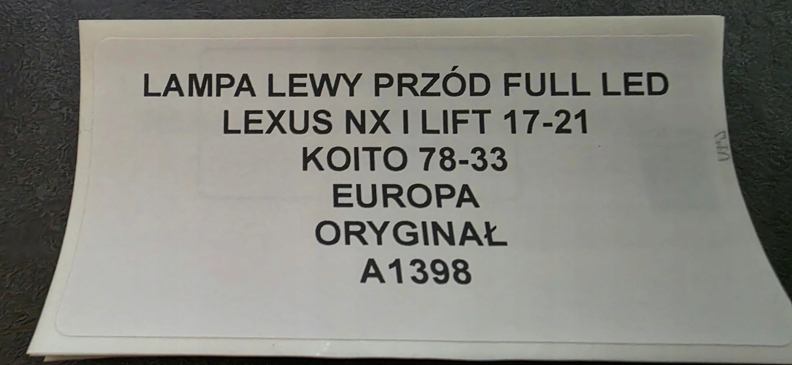 light left front FULL LED LEXUS NX and LIFT 17-21 original KOITO 78-33