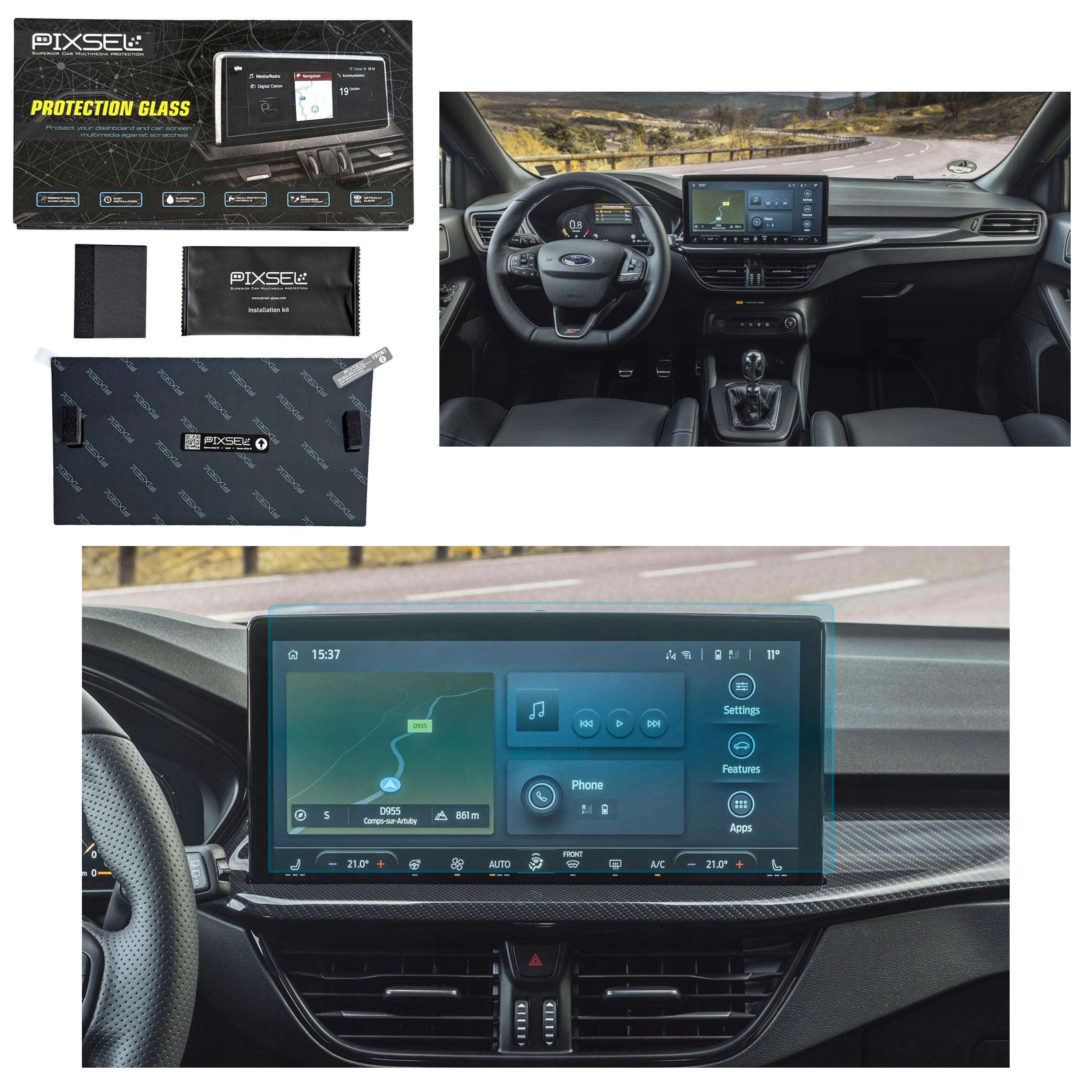 Antyodciskowe Matowe Szkło Ochronne Ford FOCUS-14.2“ 2022-na monitor