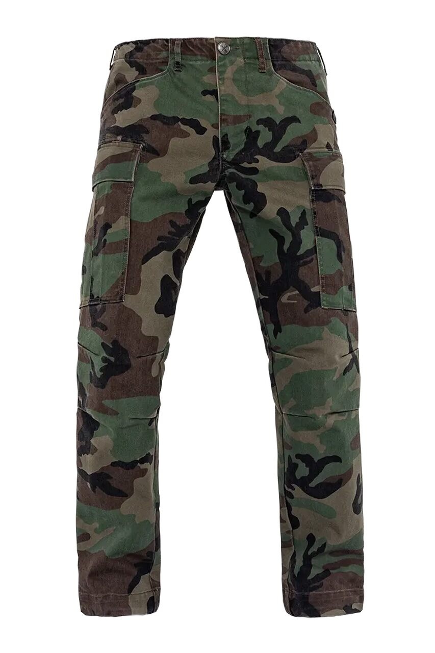 Džínsové nohavice John Doe Regular Cargo Mono Riding Pants Camo 2.0 36/34
