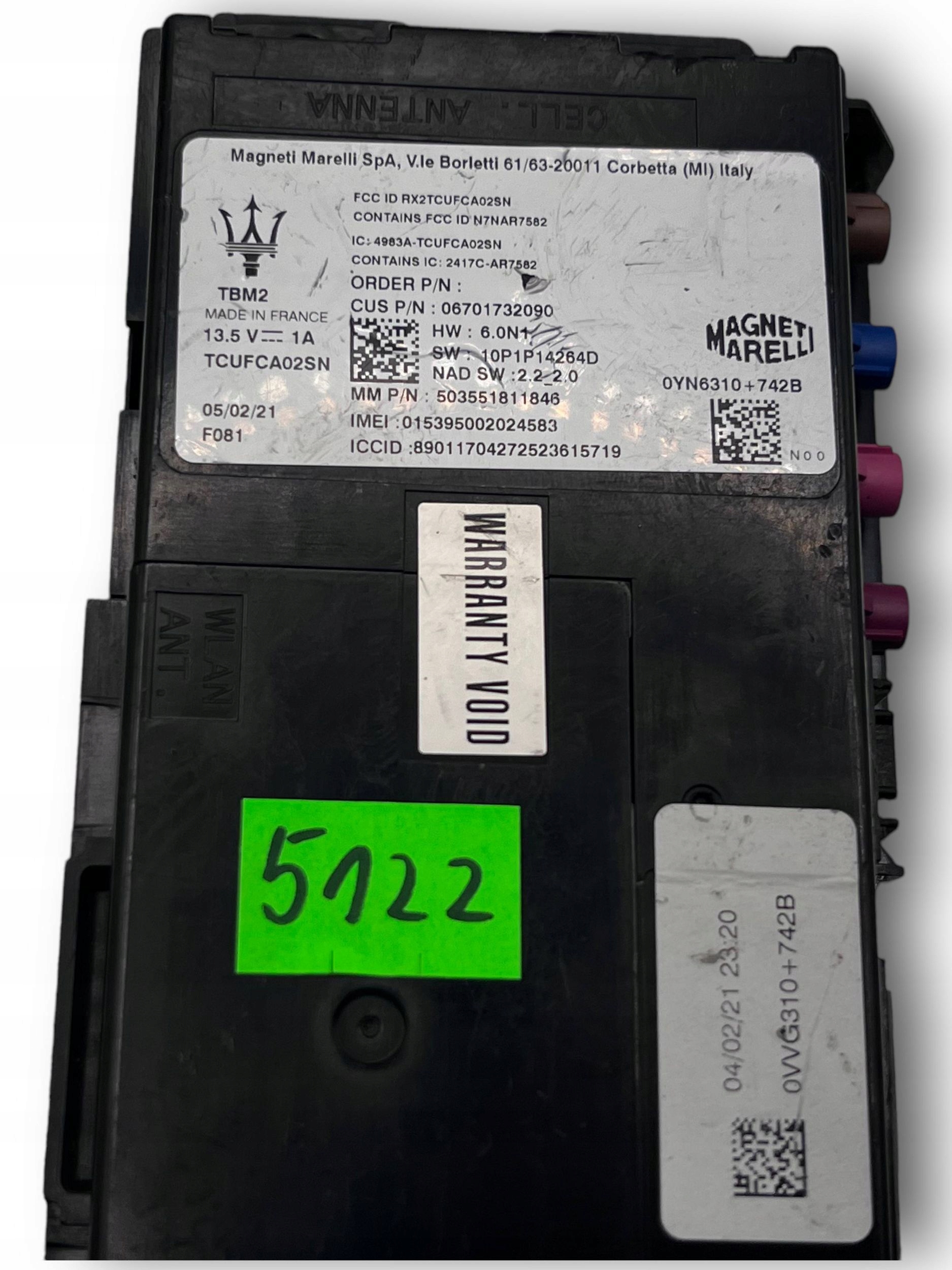 MASERATI GHIBLI LEVANTE control unit TELEMATIK module E-CALL 670173209 @M