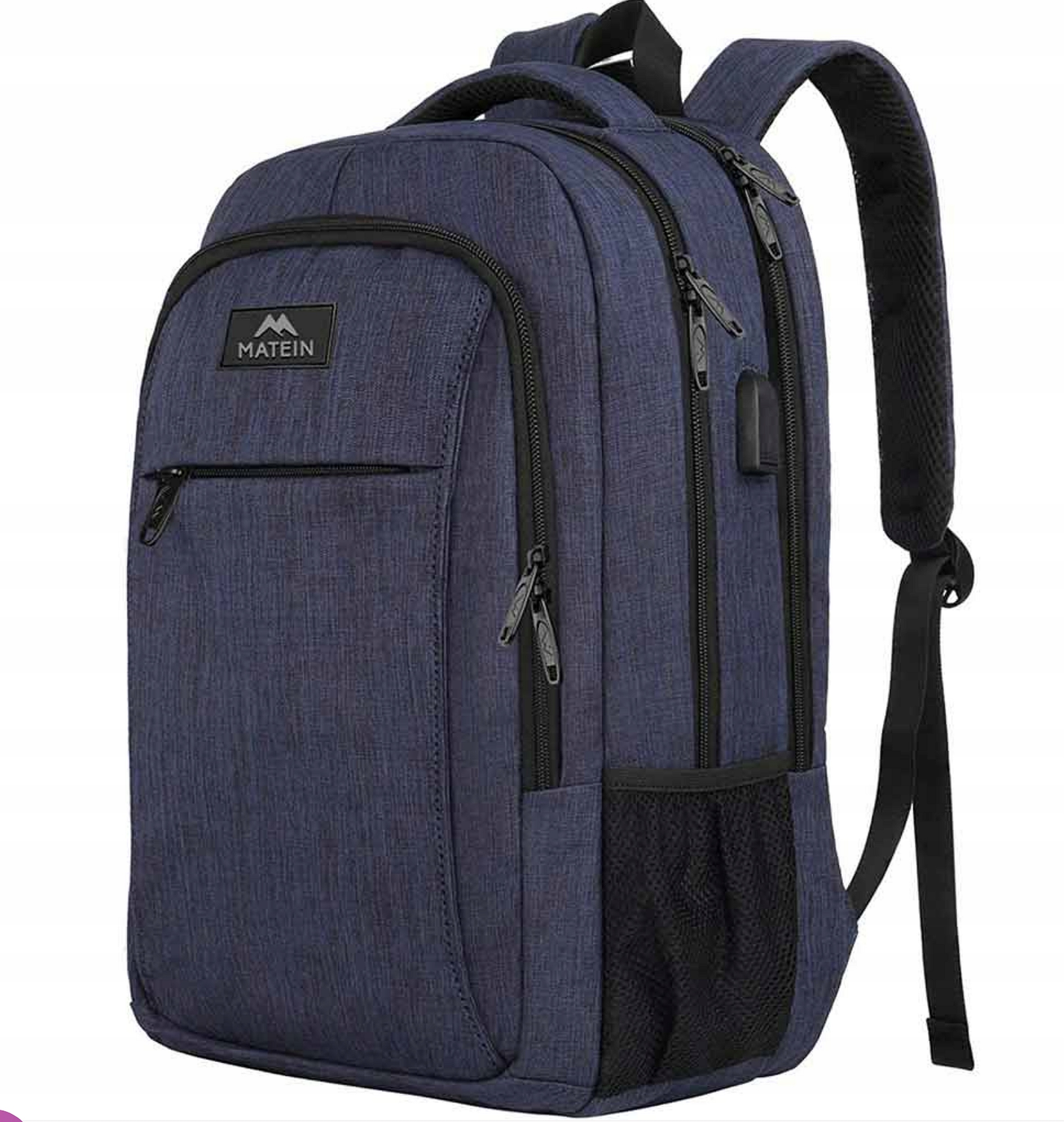 Plecak Matein na laptopa 15.6" Usb 3 Komory biznesowy Niebieski 1007