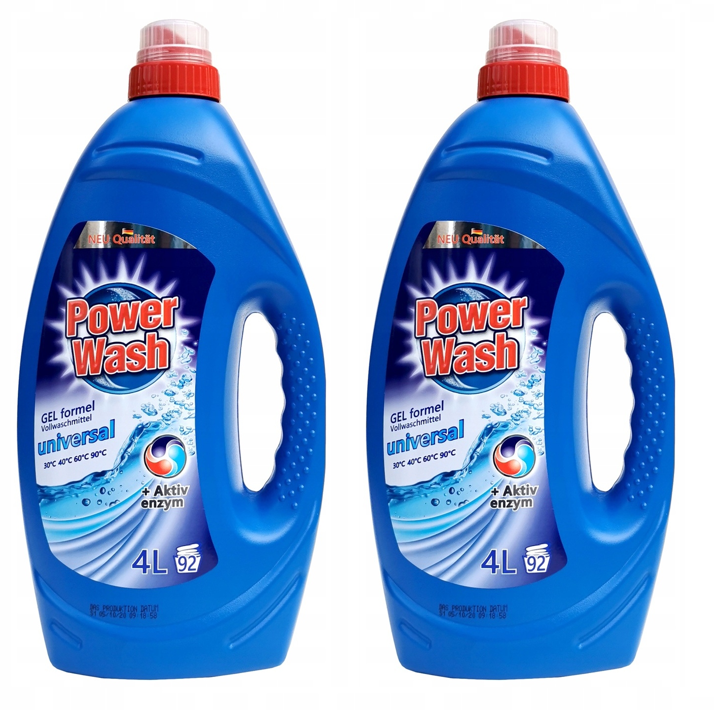 Zestaw 2 x POWER WASH Płyn ŻEL do prania UNIWERSALNY 4L 92 prania