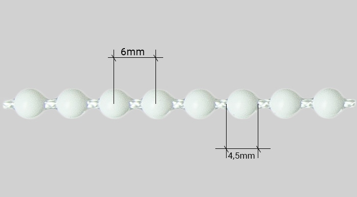 Łańcuszek kulkowy DO ROLET 4,5mm MOCNY 10mb Kod producenta 1000000