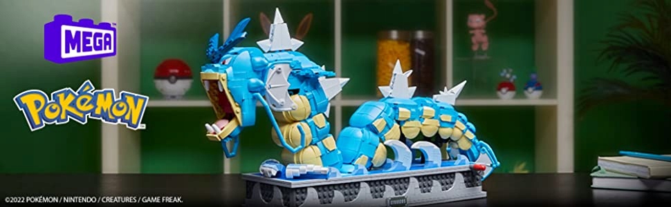 MEGA POKEMON KLOCKI 2186el Gyarados kolekcjonerski Informacje dot. bezpieczeństwa i zgodności produktu Nie nadaje się dla dzieci w wieku poniżej 36 miesięcy