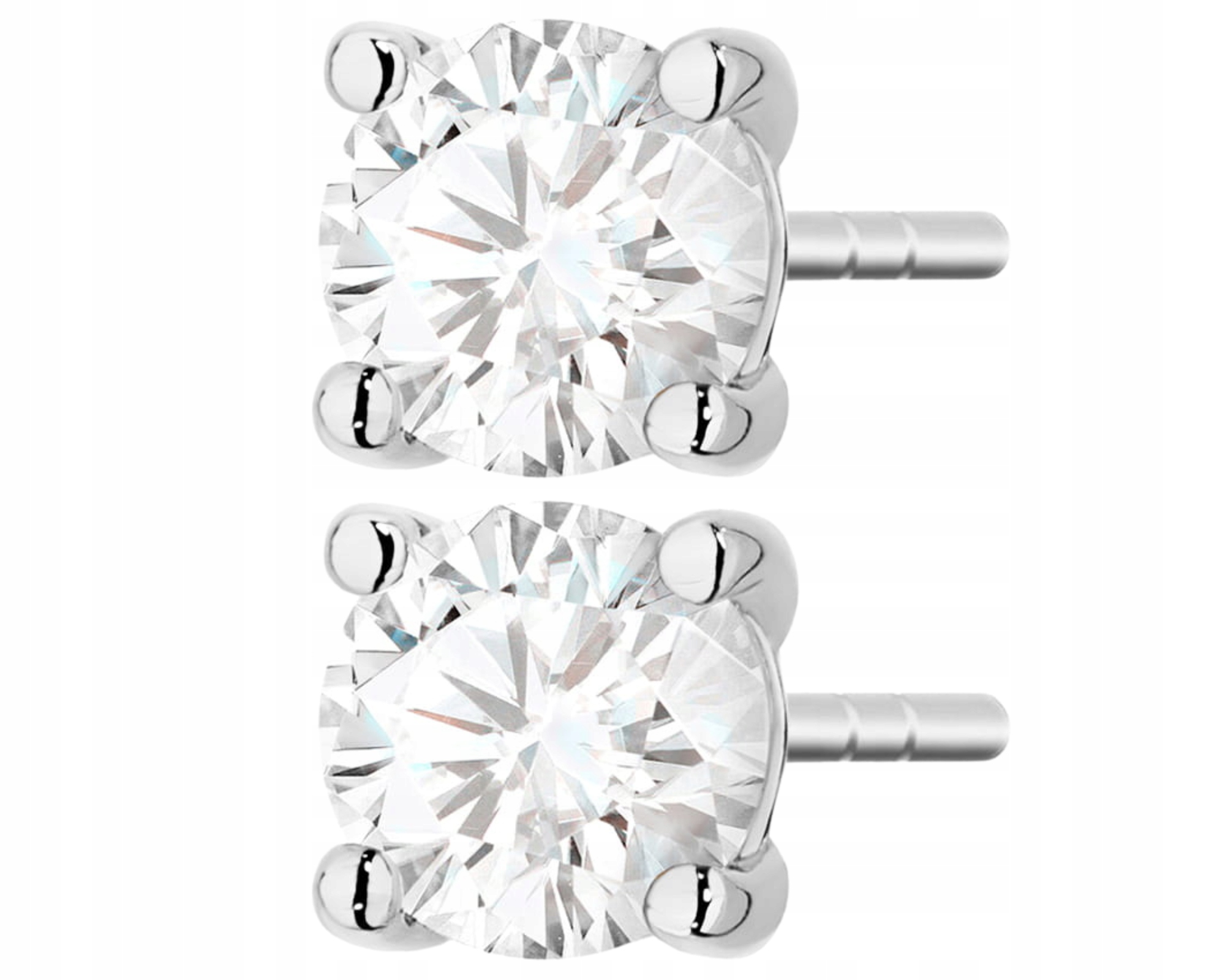 Bílé Zlato Náušnice 1,00 Ct Diamanty Tyčinka Šroub Certifikát Elegantní