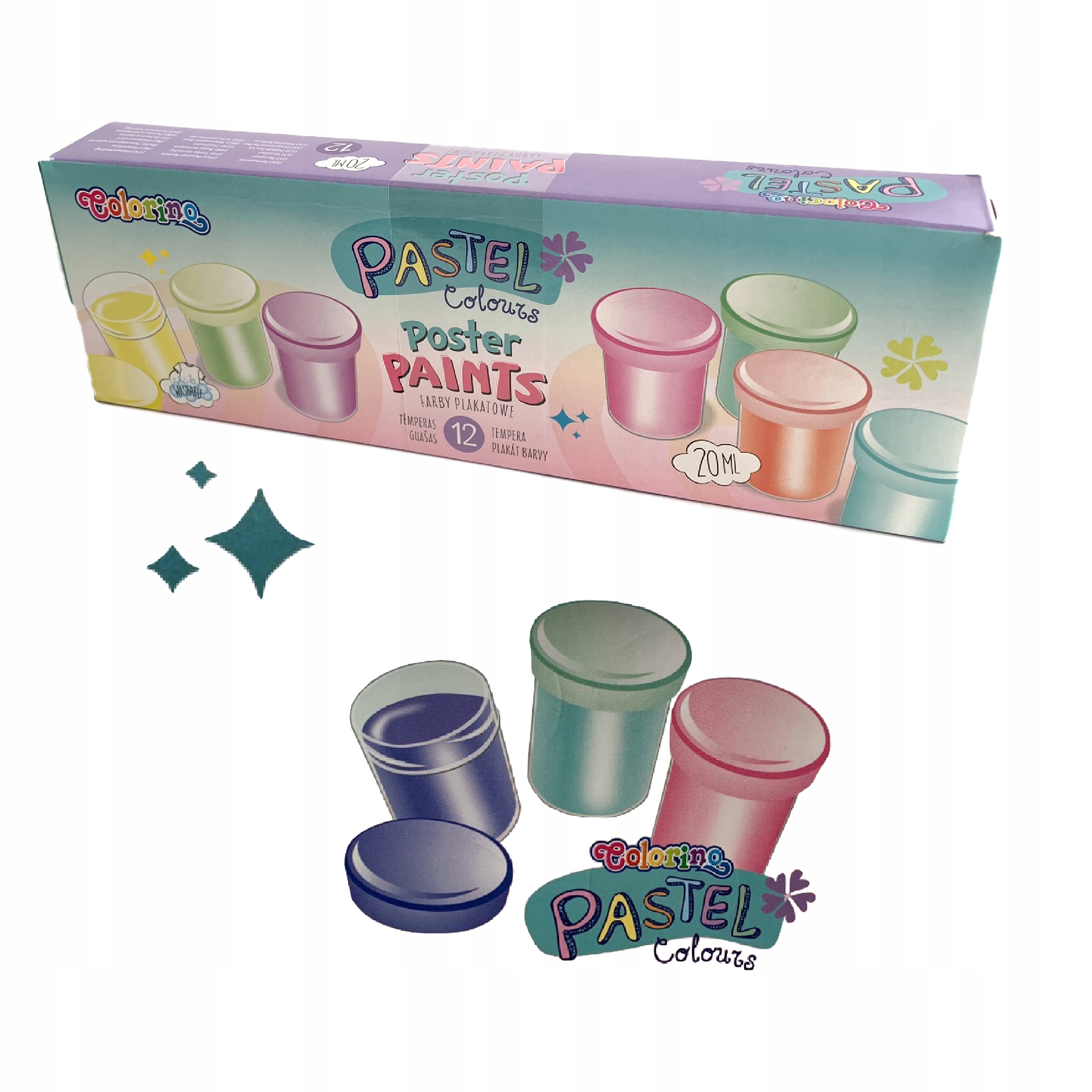 FARBY PLAKATOWE COLORINO 12 KOL 20 ML PASTELOWE Marka Colorino