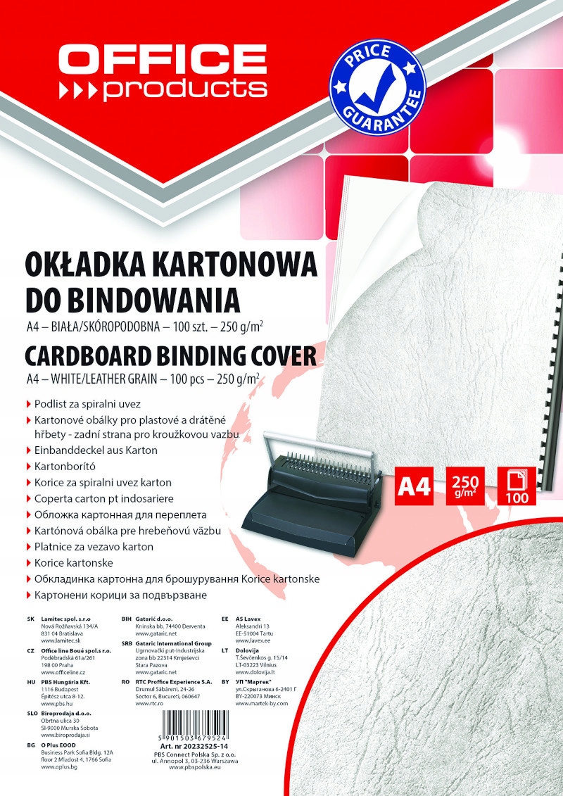 

Okładki skóropodobne do bind. Office 100ark białe