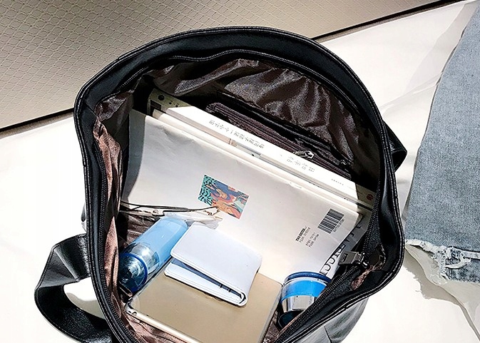 Torebka skórzana czarna A4 szoperka pojemna duża Płeć kobieta