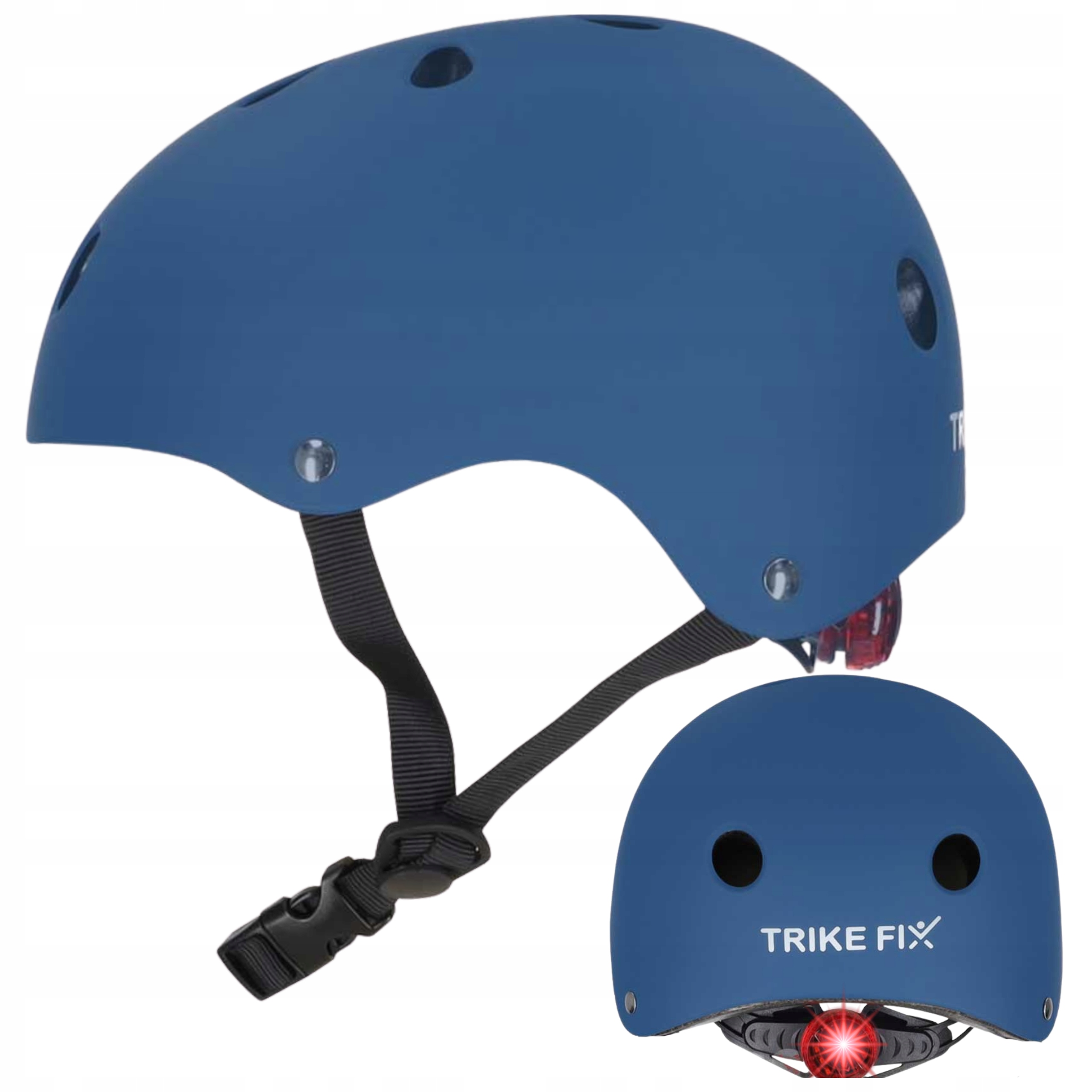 KASK ROWEROWY DLA DZIECKA TRIKE FIX DZIECIĘCY LED 55-58CM GRANATOWY