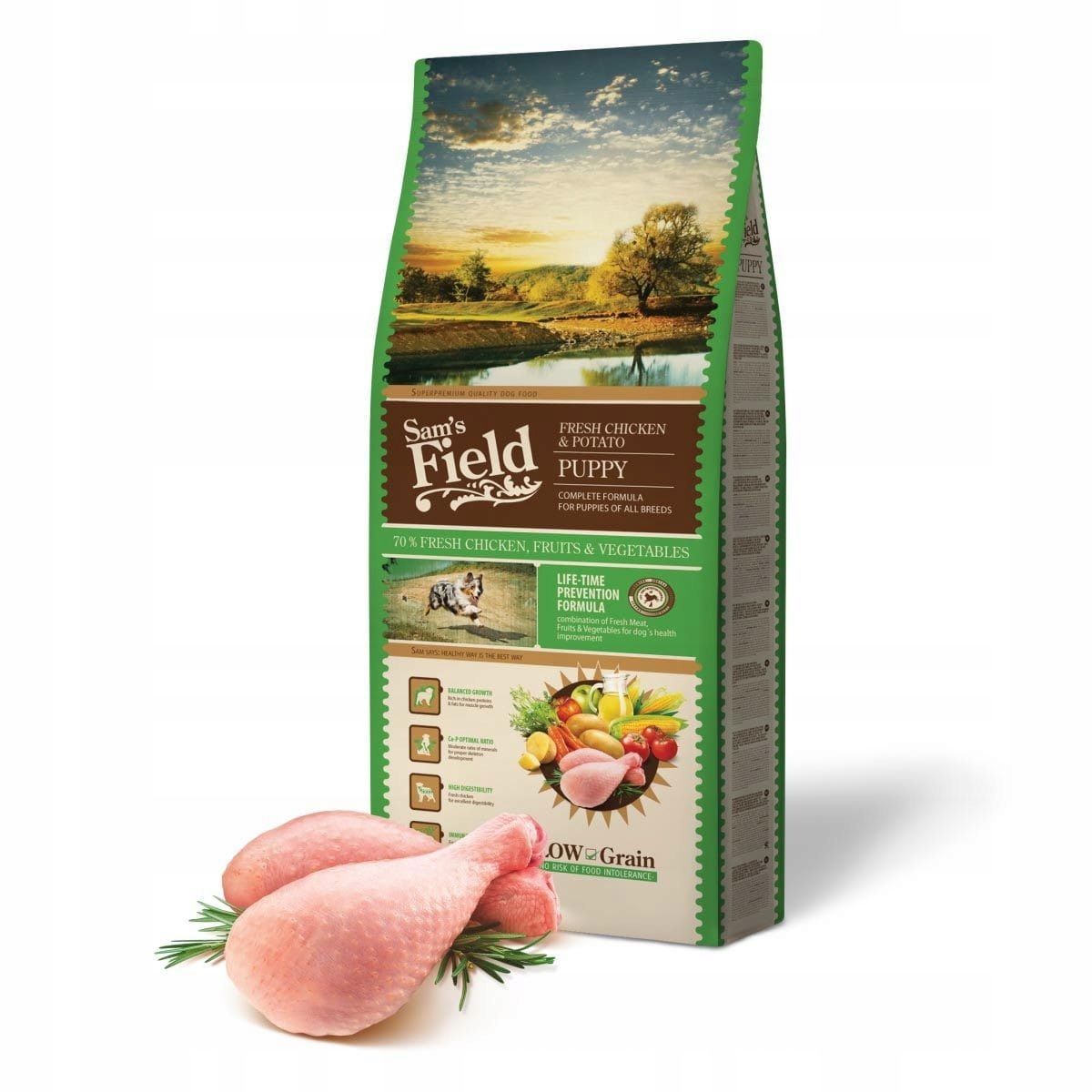 Sucha karma 13 kg dla szczeniąt z kurczakiem i ziemniakami Sam's Field