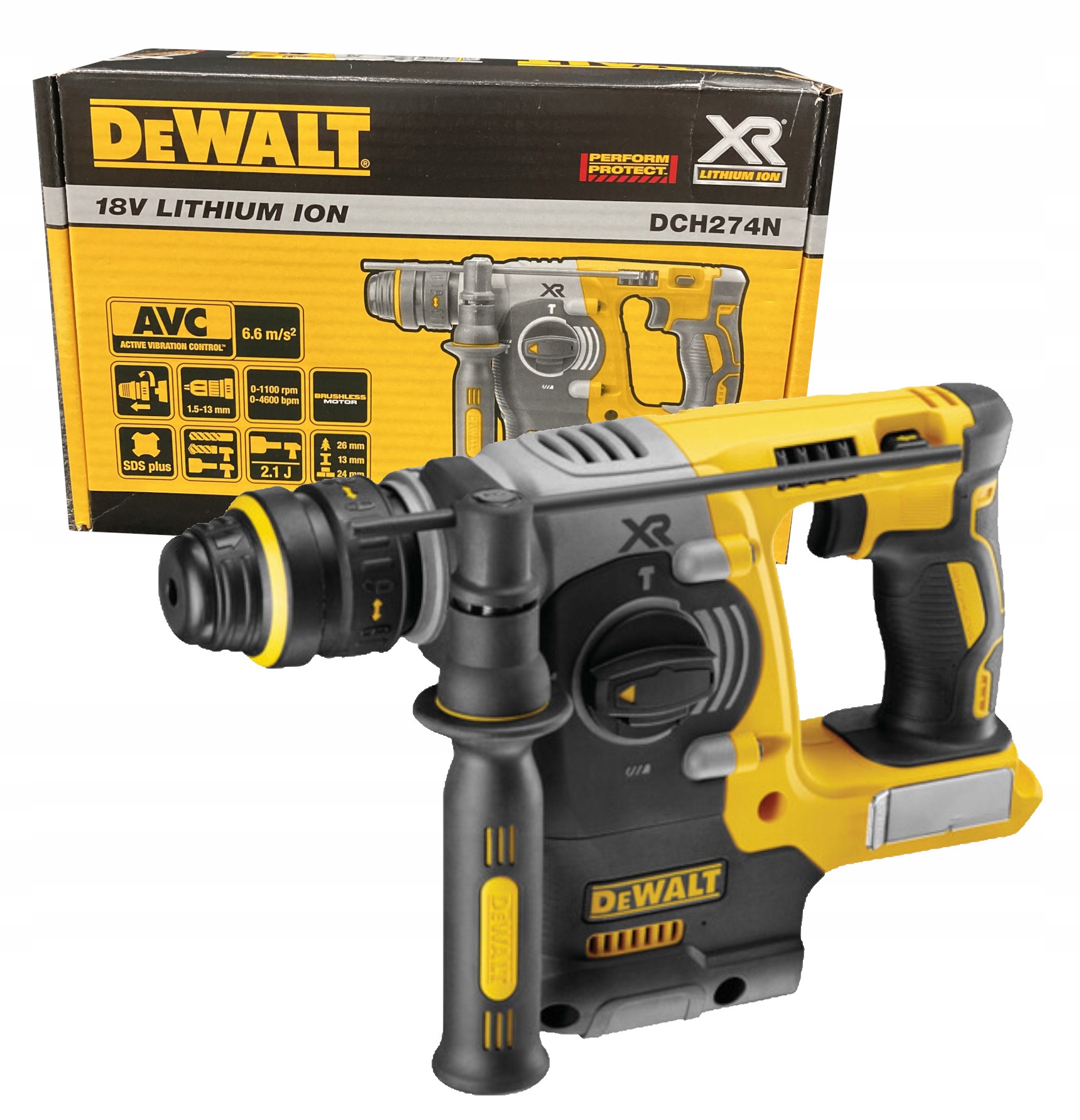 DeWALT Młotowiertarka 18V Xr Bl, wymienny uchwyt body DCH274N