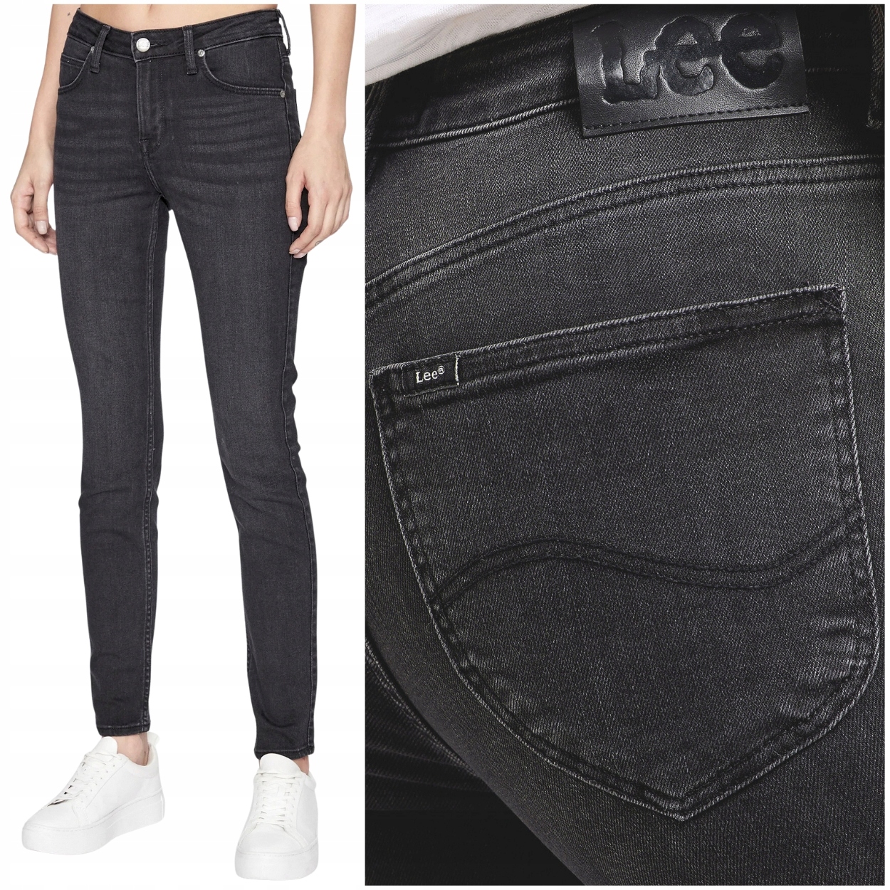 Lee Scarlett High černé dámské vysoké džínové úzké nohavice kalhoty W28 L33