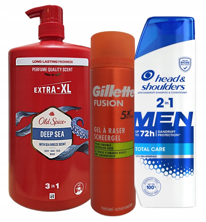 Pánský set Old Spice gel 1L Gillette pěna Head&Shoulders šampon 625 ml
