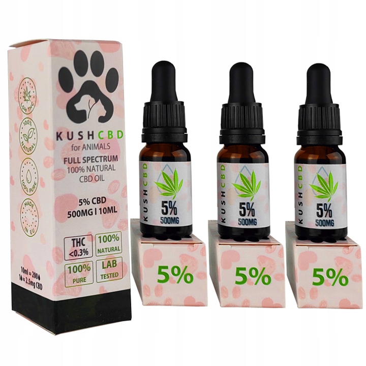 

Olejek Cbd dla zwierząt 5% olej z łososia 30ml