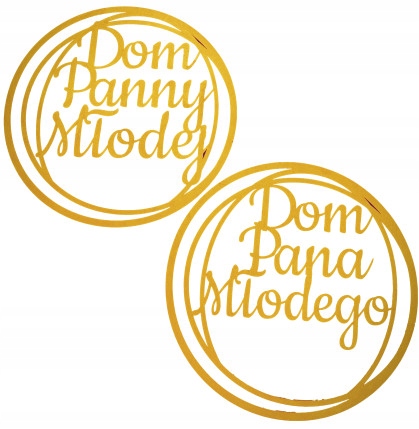 

Koło Dom Panny Młodej Pana Młodego złoto ślub 2x