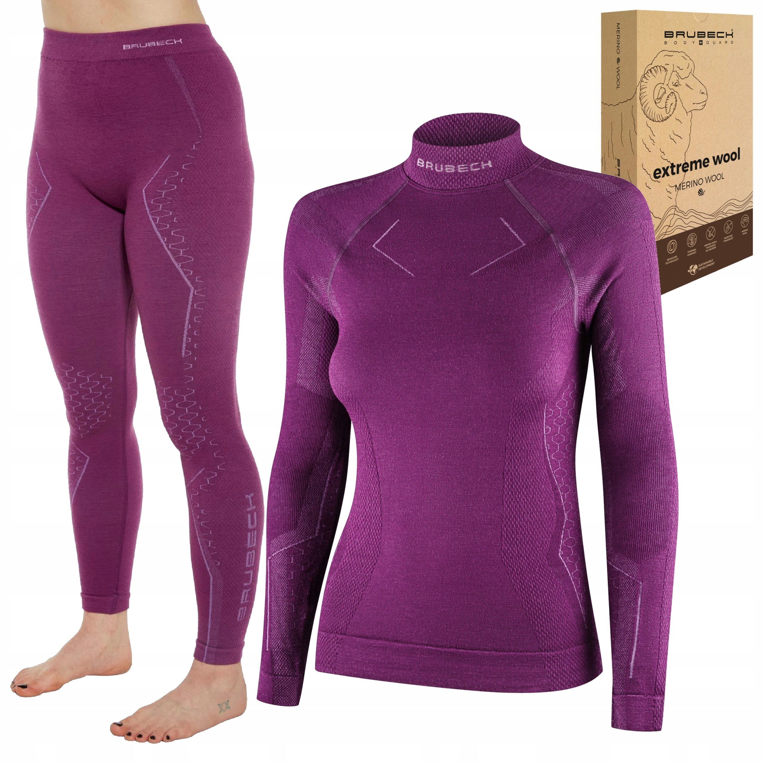 Bielizna termoaktywna damska Brubeck Extreme Merino Komplet Bluza Legginsy