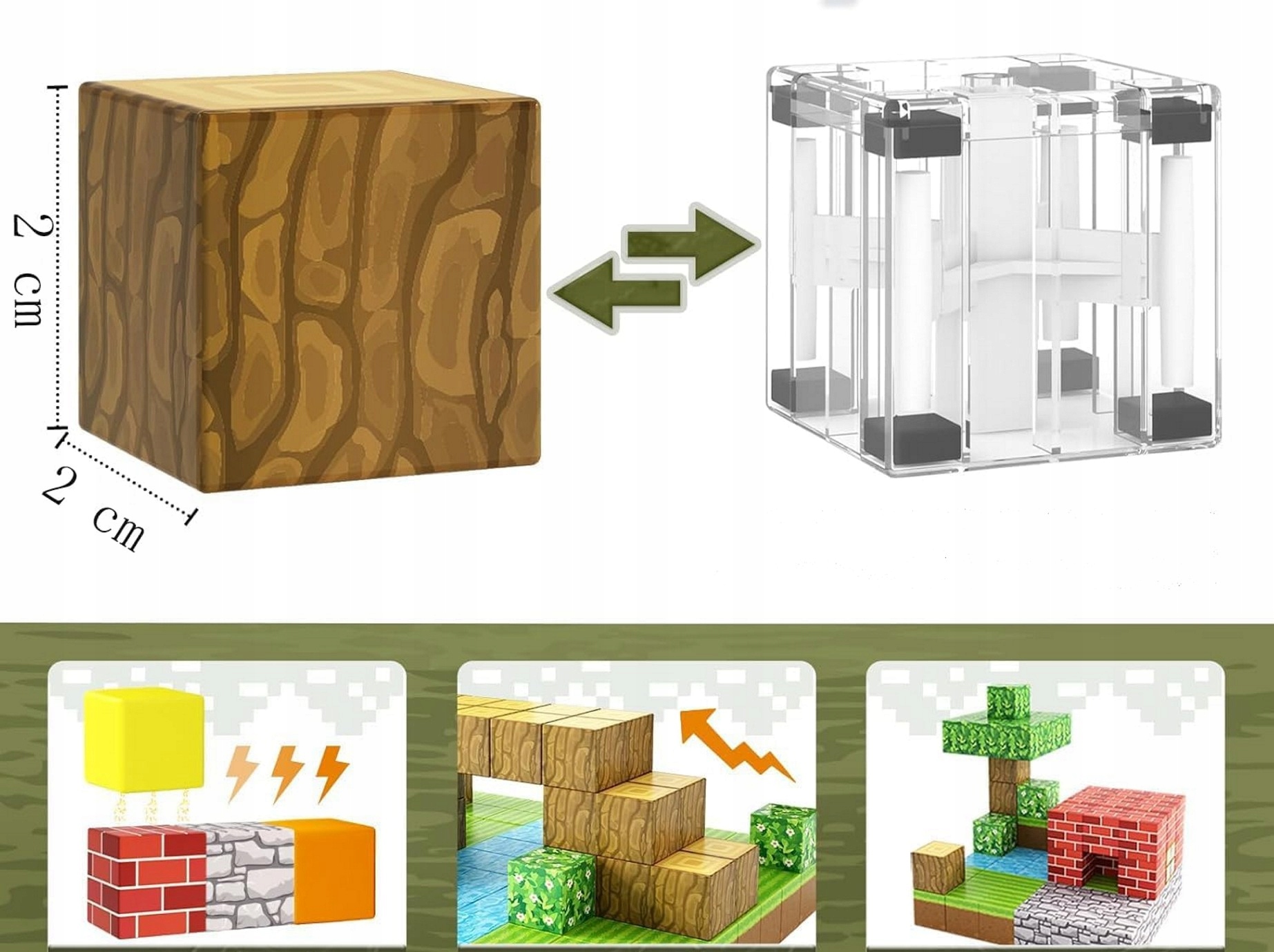 300 EL magnetinių kaladėlių kubelių vaikams + 9 konstruktorių figūrėlės Originali pakuotė