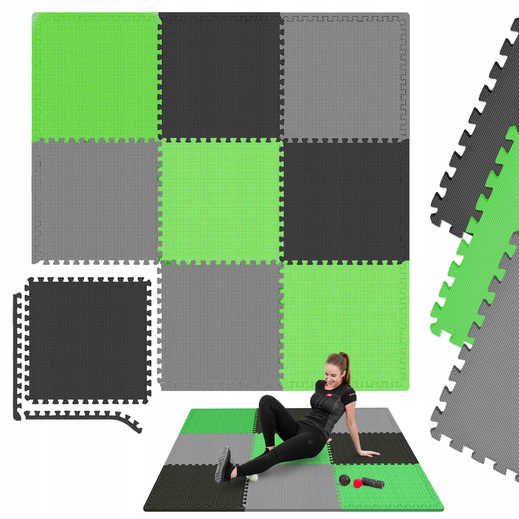 Mata puzzle piankowa Eva do ćwiczeń pod sprzęt wytrzymała wodoodporna 9szt