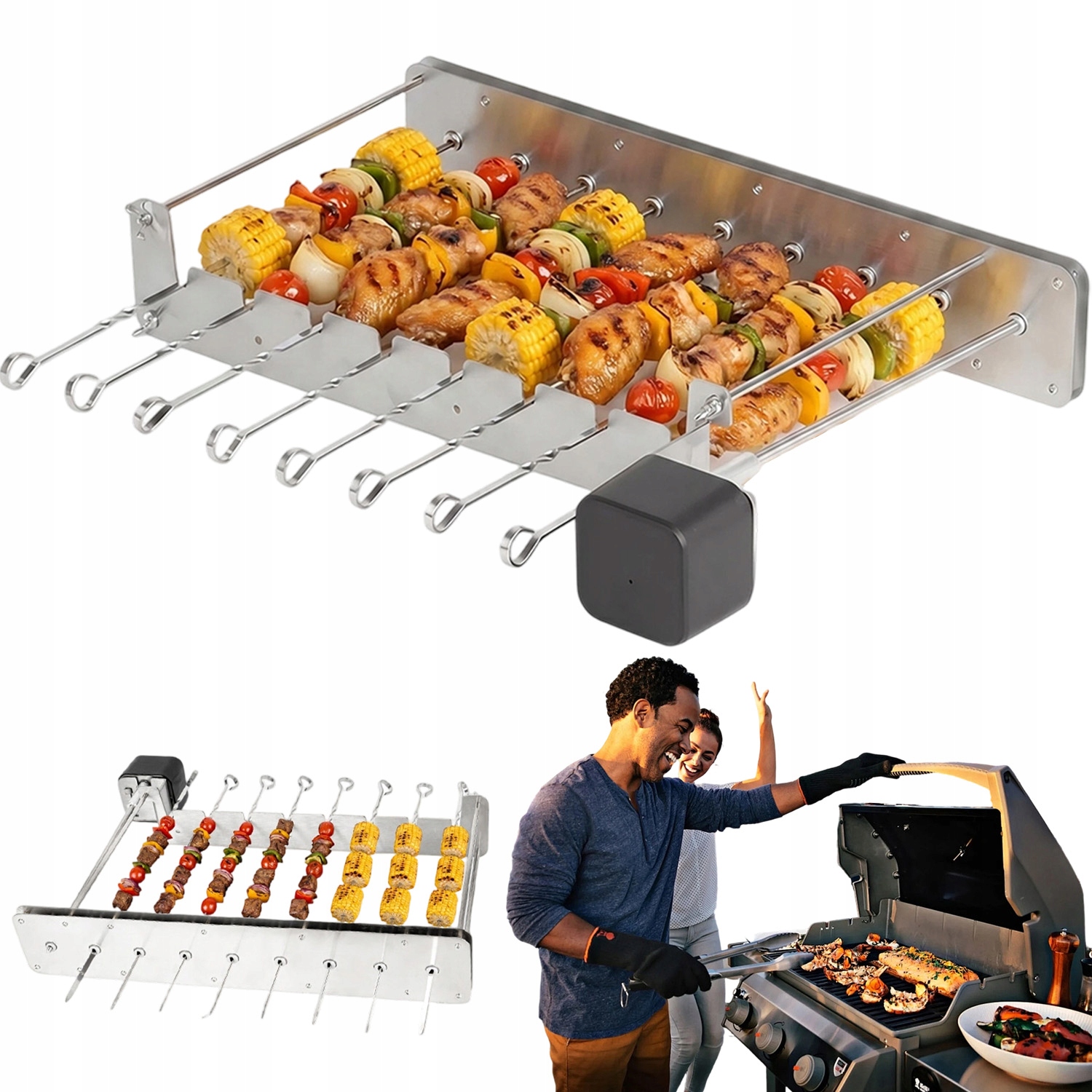 Elektrický Gril Barbecue Přenosný Otočný