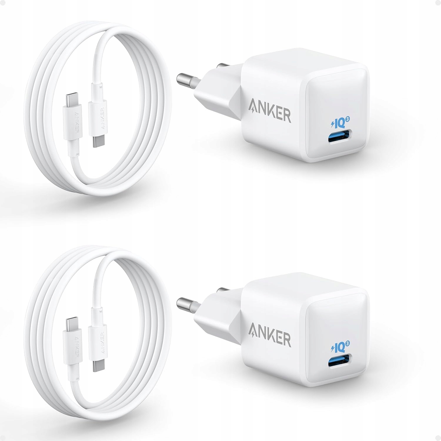 Anker 511 Nano 20 W – Sada 2× Nabíječka 2× Kabel 180