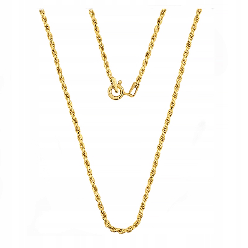 Řetízek Zlatý stříbro ryzost 925 Elegantní splétaný Corda 45 cm x 2 mm