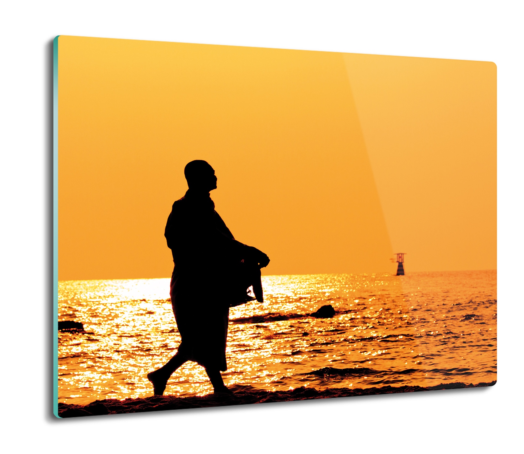 

Morze słońce spacer 60x52 deska podkładka ze szkła