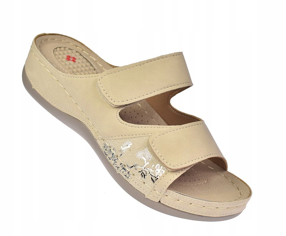 Nazouváky s vložkou na patní ostruhy dámské pásky na suchý zip 3017 Lbe vel